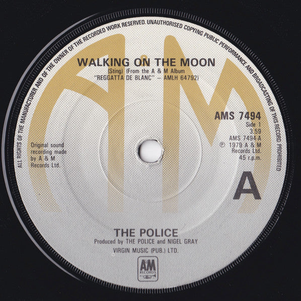 The Police : Walking On The Moon (7", Single)
