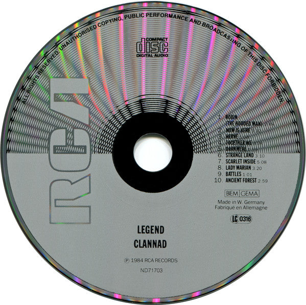 Clannad : Legend (CD, Album, RP, PRS)