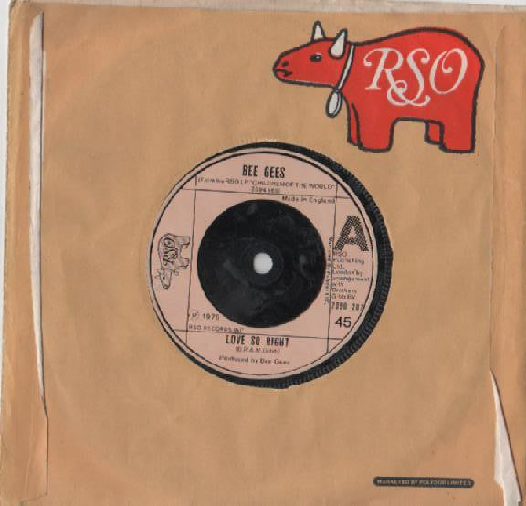 Bee Gees : Love So Right  (7", Single, Bei)