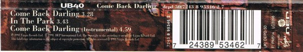 UB40 : Come Back Darling (CD, Single)