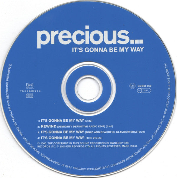 Precious (2) : It's Gonna Be My Way (CD, Maxi, Enh, CD2)