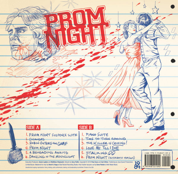 Paul Zaza & Carl Zittrer : Prom Night (Original Movie Soundtrack And Dialogue) (LP, Album, Ltd, Blo)