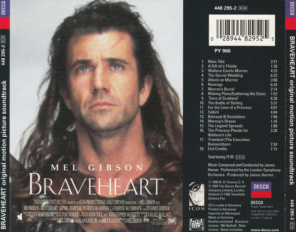 James Horner Performed By London Symphony Orchestra : Braveheart (Original Motion Picture Soundtrack) (CD, Album, RE)