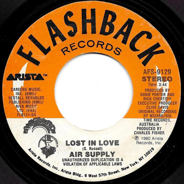 Air Supply : Lost In Love / I Don't Want To Lose You (7", RE, Styrene, Ind)