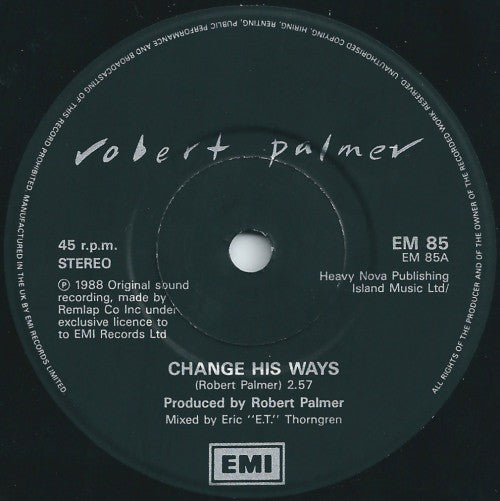 Robert Palmer : Change His Ways (7", Single)