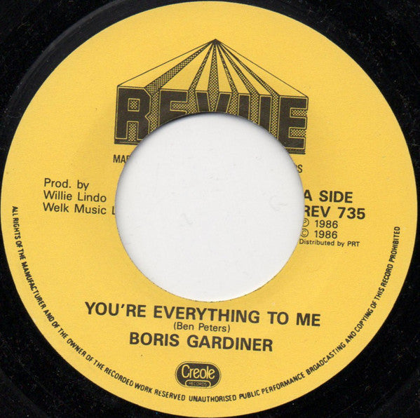 Boris Gardiner : You're Everything To Me (7", Single, Jukebox)