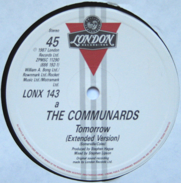 The Communards : Tomorrow (12", Single)