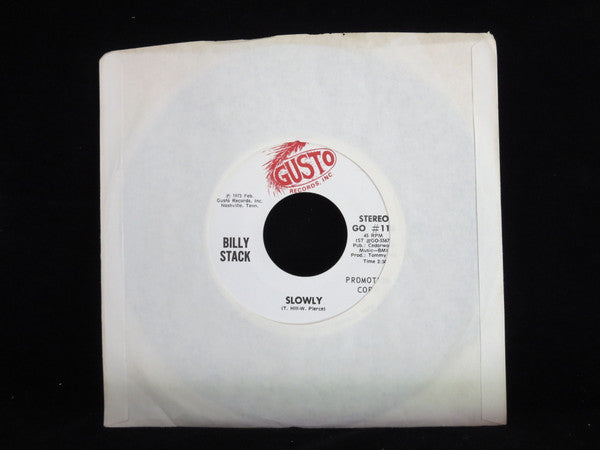 Billy Stack : Slowly (7", Mono, Promo)