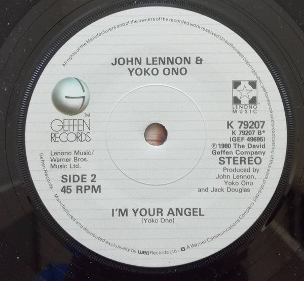 John Lennon : Watching The Wheels (7", Single, WEA)