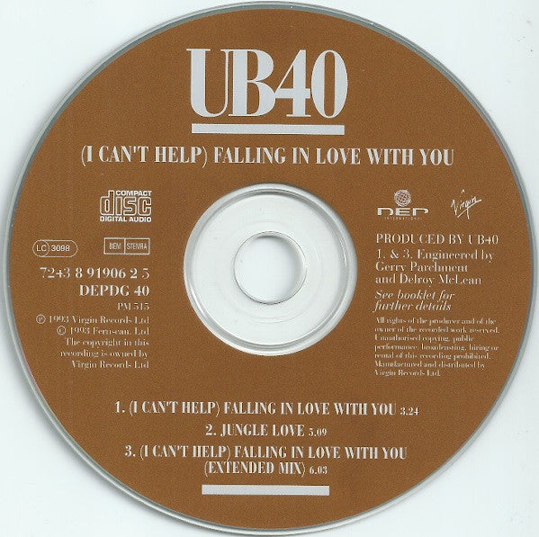 UB40 : (I Can't Help) Falling In Love With You (CD, Single, Dig)