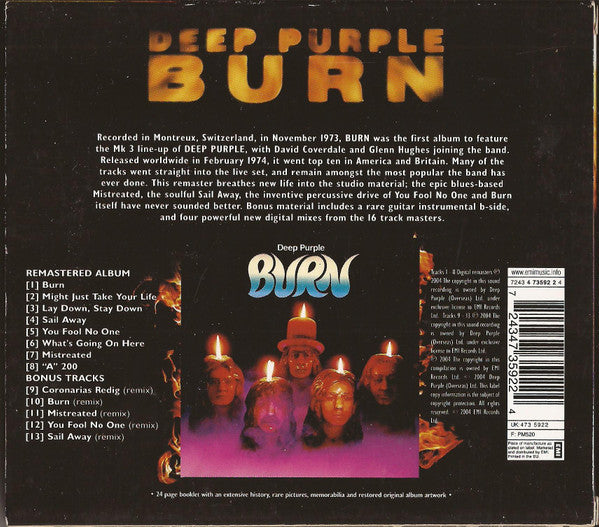 Deep Purple : Burn (CD, Album, RE, RM, 30t)