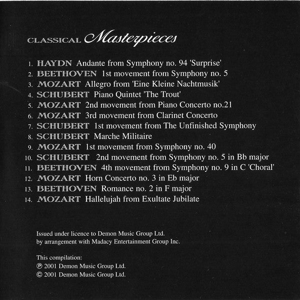 Various : Classical Masterpieces (CD, Comp)