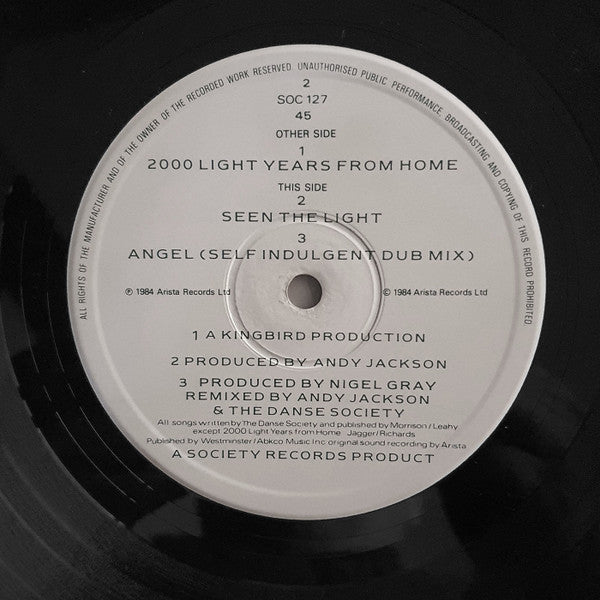 The Danse Society : 2000 Light Years From Home (12", Single)