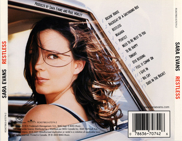 Sara Evans : Restless (CD, Album, Cin)
