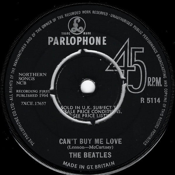 The Beatles : Can't Buy Me Love (7", Single, Mono)