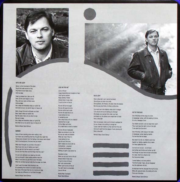 David Gilmour : About Face (LP, Album)