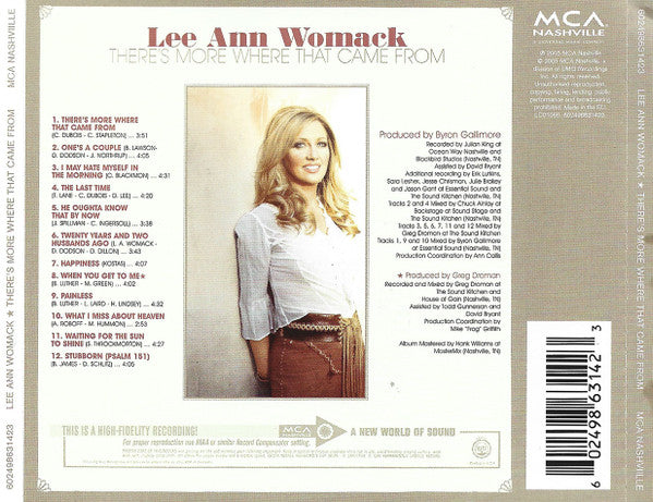 Lee Ann Womack : There's More Where That Came From (HDCD, Album)