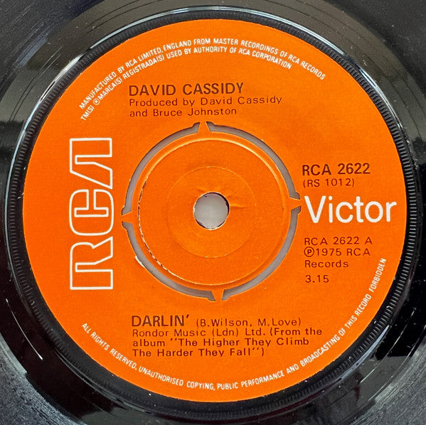 David Cassidy : Darlin' (7")