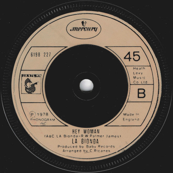 La Bionda : One For You One For Me (7", Single)