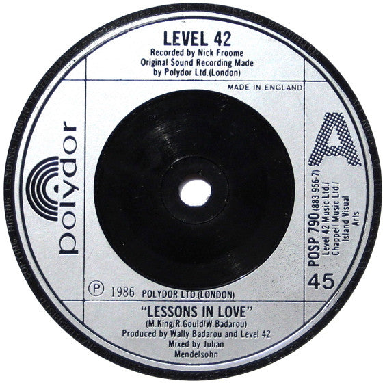 Level 42 : Lessons In Love (7", Single)