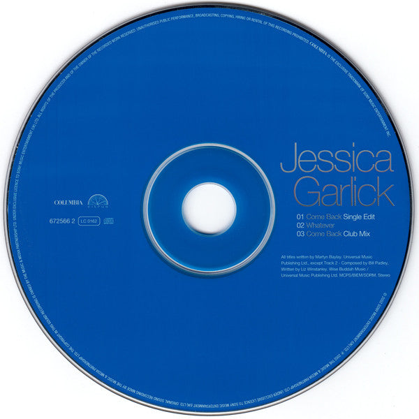 Jessica Garlick : Come Back (CD, Single)