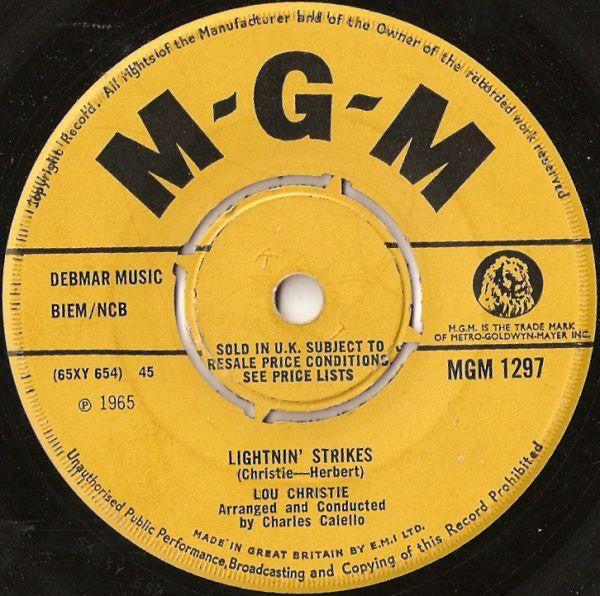 Lou Christie : Lightnin' Strikes (7", Single)