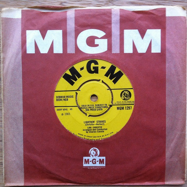 Lou Christie : Lightnin' Strikes (7", Single)