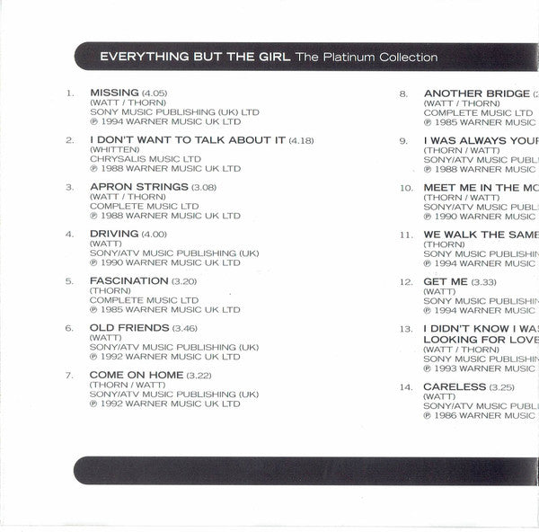 Everything But The Girl : The Platinum Collection (CD, Comp)