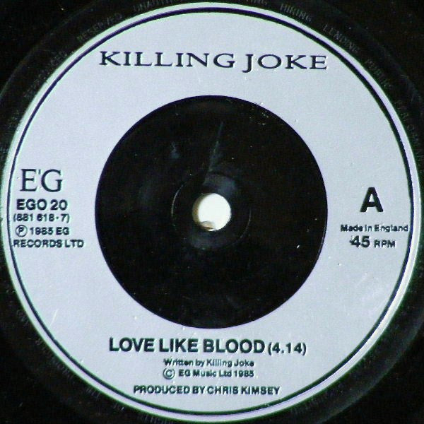 Killing Joke : Love Like Blood (7", Single, Sil)