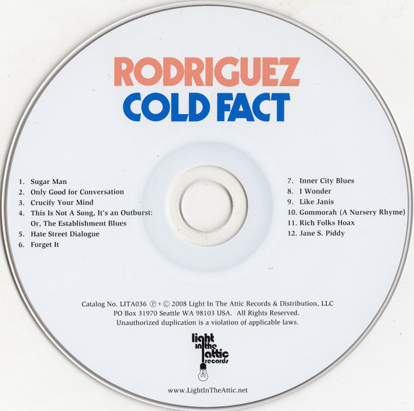 Sixto Rodriguez : Cold Fact (CD, Album, RE, RM, Dig)