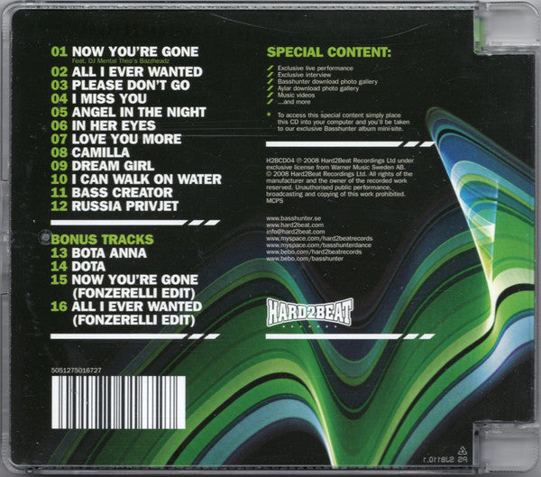 Basshunter : Now You're Gone - The Album (CD, Album, Enh, M/Print)