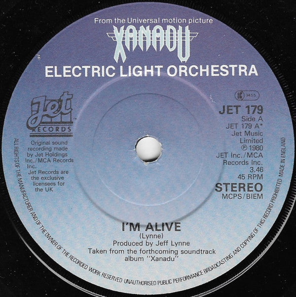 Electric Light Orchestra : I'm Alive (7", Single)