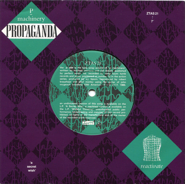 Propaganda : p: Machinery (Reactivate) (7", Single)