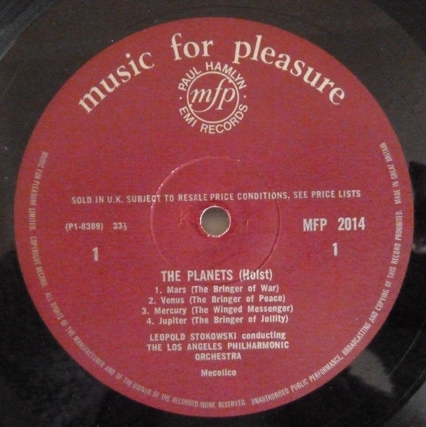 Gustav Holst - Leopold Stokowski, Los Angeles Philharmonic Orchestra : The Planets (LP, Album)