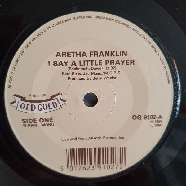 Aretha Franklin : I Say A Little Prayer / Respect (7")