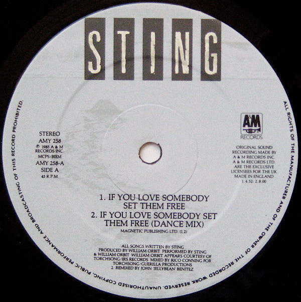 Sting : If You Love Somebody Set Them Free (12")