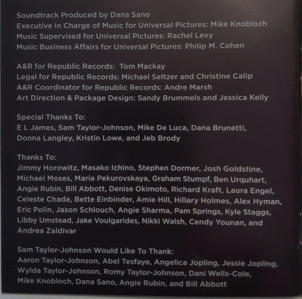 Various : Fifty Shades Of Grey (Original Motion Picture Soundtrack) (CD, Comp)