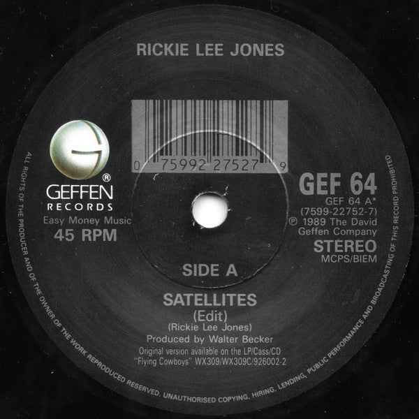 Rickie Lee Jones : Satellites (7", Single)