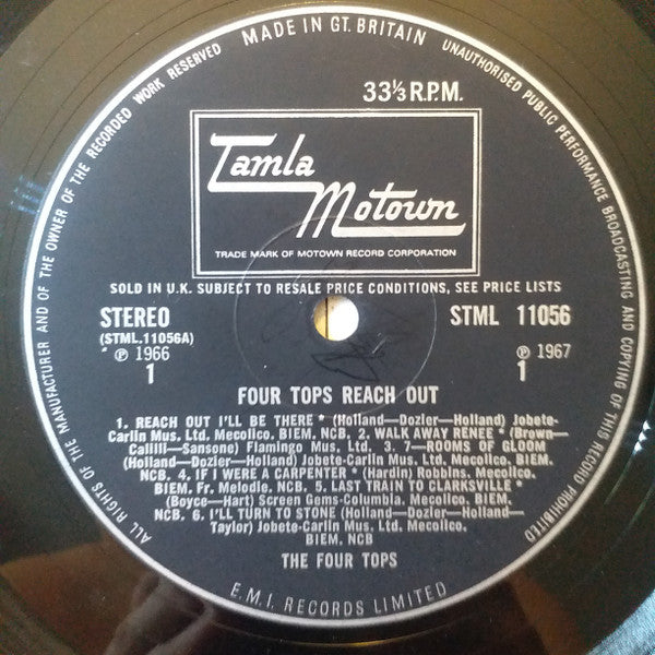Four Tops : Four Tops Reach Out (LP, Album)