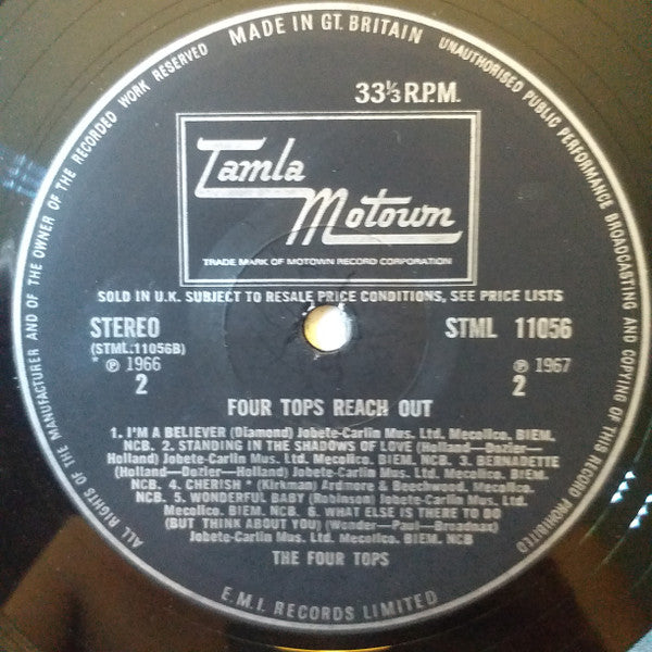 Four Tops : Four Tops Reach Out (LP, Album)