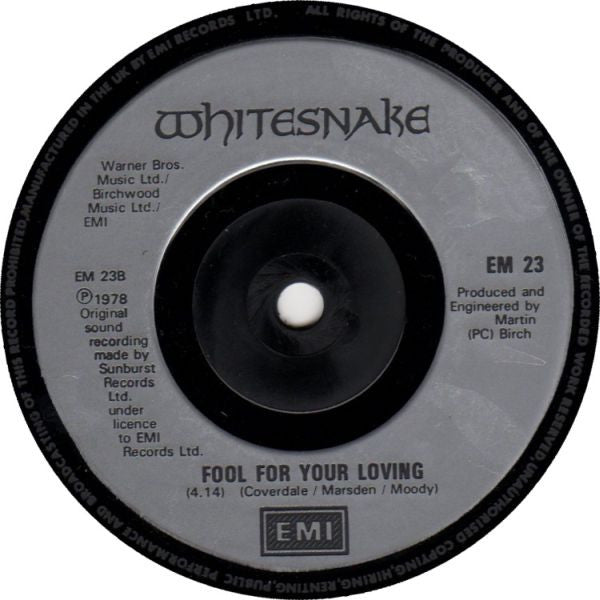 Whitesnake : Give Me All Your Love (7", Single)