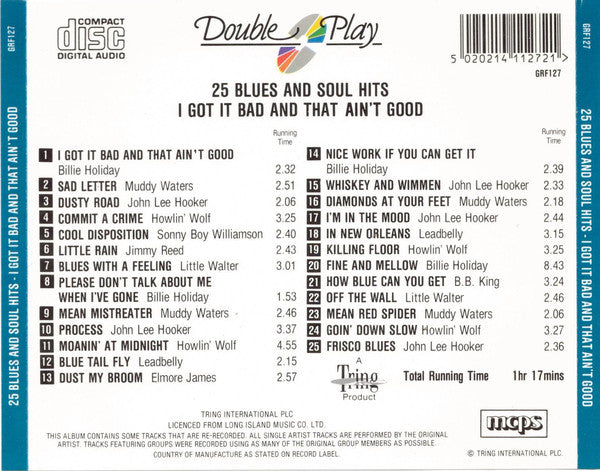 Various : I Got It Bad And That Ain't Good - 25 Blues And Soul Hits (CD, Comp)