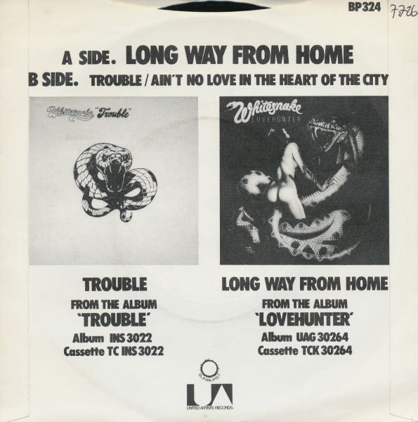Whitesnake : Long Way From Home (7", EP)