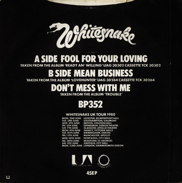 Whitesnake : Fool For Your Loving (7", EP, Non)