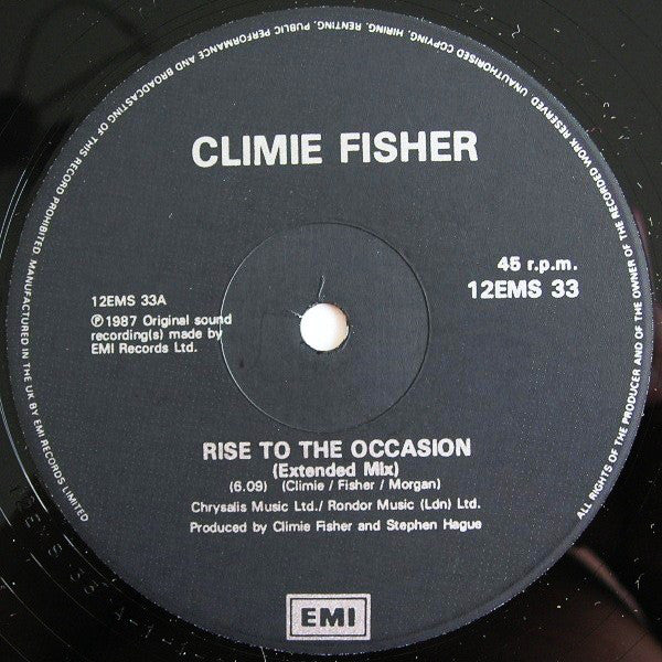 Climie Fisher : Rise To The Occasion (12", Single)