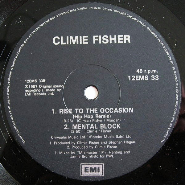 Climie Fisher : Rise To The Occasion (12", Single)