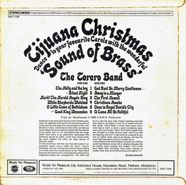 The Torero Band : Tijuana Christmas (LP, Album, RE)