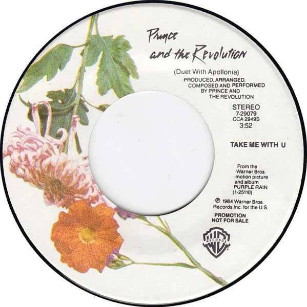 Prince And The Revolution : Take Me With U (7", Single, Promo, Spe)