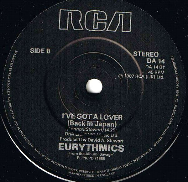 Eurythmics : Shame (7", Single)