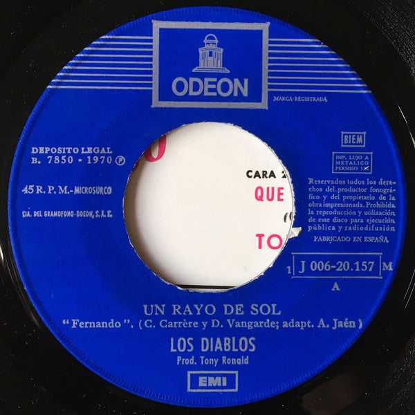 Los Diablos (2) : Un Rayo De Sol (7", Single)